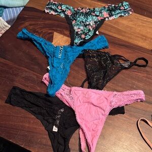 LOT - Victoria's Secret Lace and Floral Thong Collection